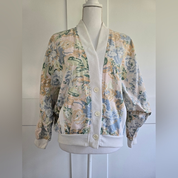 Vintage Tony France Floral Button-Up Cardigan - Picture 2 of 8